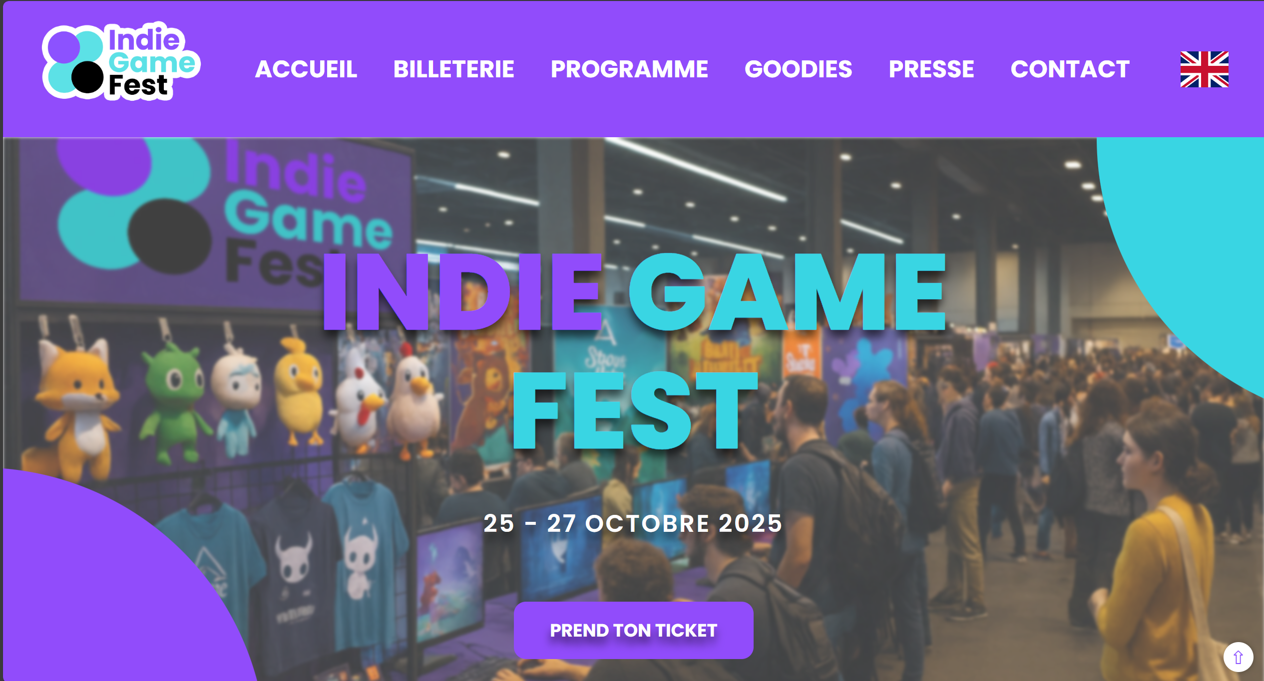 Page d'accueil du site Indie Game Fest